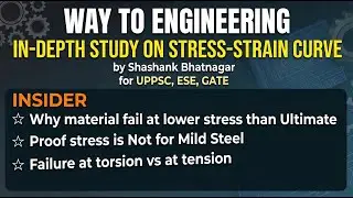 Stress-Strain Curve In-Depth Study for UPPSC, ESE & GATE | ShashankBhatnagar | @WAYtoEngineering