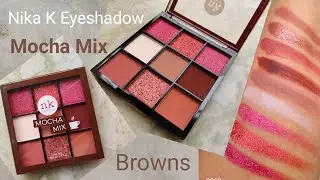 Nicka K - Mocha Mix // Review + Swatches // Brown Eyeshadow Palette under 300