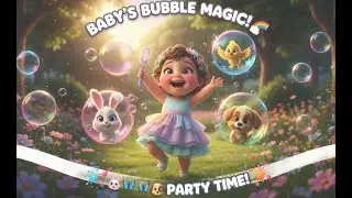 🌈🫧Alaina's Rainbow Bubble Party Goes WILD!🐰🦋🐟 #aibaby #ai #viralshorts #trending #ytshorts #cute 