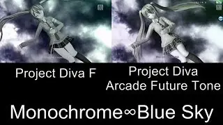 Project Diva Monochrome&infin;Blue Sky PV Comparison PS3 Arcade Future Tone