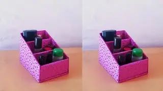 Изготовление ящика и органайзера для косметики своими руками из картона |
