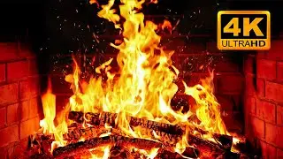 🔥 Cozy Fireplace 4K (12 HOURS). Fireplace with Crackling Fire Sounds. Fireplace Ambience