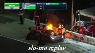24 Hours of Daytona 2016. Corvette DP #31 in fire