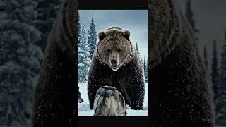 Wolf Pack Surrounds a Grizzly Bear&hellip; A Fatal Mistake #animals #wolves #grizzlybear #shorts