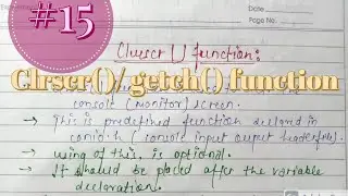 #15: clrscr( ) and getch( ) function in c language| with example program #clanguagetutorial #edustop