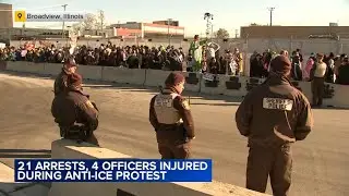 Several protesters detained outside Chicago-area ICE detention center