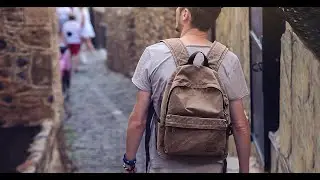 Canvas Backpack Lightweight Travel Daypack Student Rucksack Laptop Backpack