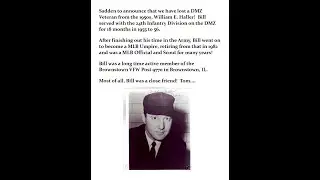 In Memory of Bill Haller - Proud US Army Veteran and MLB Umpire!!!