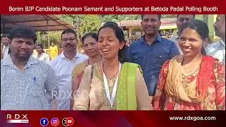 Borim BJP Candidate Poonam Samant and Supporters at Betoda Padal Polling Booth