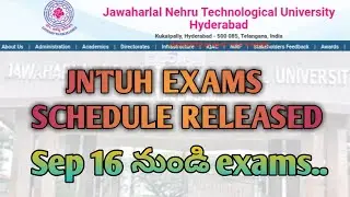 JNTUH Exams schedule sep-2020|| JNTU updates