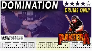 Domination (DRUMS ONLY) - Pantera | DRUM SCORE Sheet Music | #566 DRUMSCRIBE