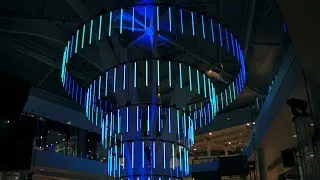 KINETIC LIGHTS - THE TWIST - light sculpture for shopping mall