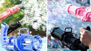 Gatling Bubble Machine Unboxing | Bubble Gun Test 2021 - How To Use Electric Bubble Machine Gun Toy
