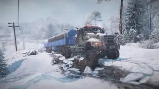 Through the white hell in Amur | Mack Defense M917 | Snowrunner
