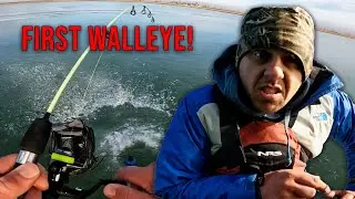 First Ice Walleye EVER! 🔥 Lake Frances Montana | Jigging Rap