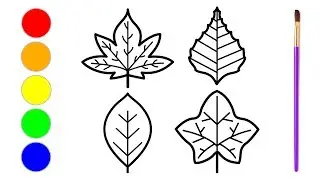 Vizatim per femije: 4 gjethet e vjeshtes 🍂🍁