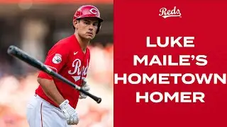 Luke Maile hits his first homer in front of his hometown crowd
