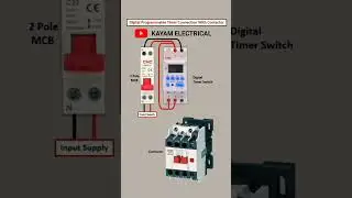 Digital Programmable Timer Connection With contactor #viralshorts #shorts #electrical