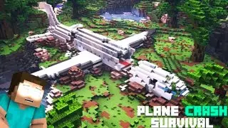 Plane crash survive in unknown village/ minecraft rishi and sumit