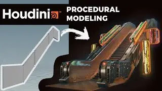 Houdini Tutorial Procedural Modeling [escalator]