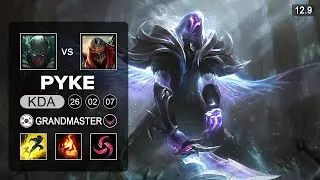 Pyke vs Zed Mid - KR Grandmaster - Patch 12.9 Season 12