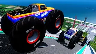 Epic High Speed monster trucks jumps stunts & crashes #088 | BeamNG Drive