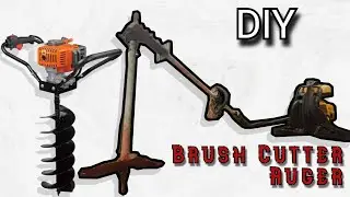Brush cutter earth auger DIY Attachment #earthauger #auger #brushcutter #diycrafts 