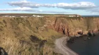 Auchmithie, Arbroath, and cliffs.