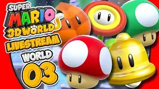 Super Mario 3D World 100% Live Stream - World 3 (Online 4-Players)