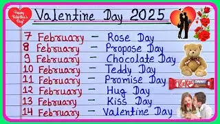 Valentine&rsquo;s Day Dates 2025 | february 7 to 14 all day list | cal kaun sa de hai, aaj kaun sa de hai