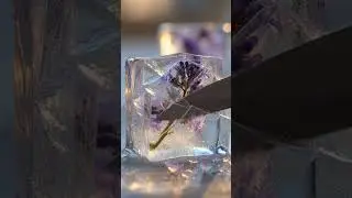 ASMR: Slicing a Beautiful Vervain Flower Frozen in Ice Cube | Relaxing Sounds & Visuals ❄️🌸