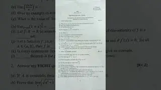 Real Analysis Question Paper 2023 (core-3) +3  2nd Semester Sambalpur University