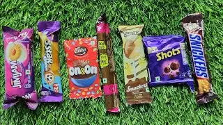 Asmr Satisfying video Asmr | rainbow lollipops | chocolate eating video | mars vs crispello vs fuse
