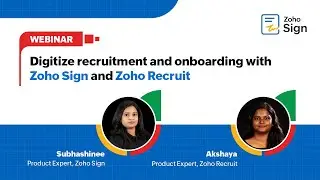 Digitize recruitment and onboarding with Zoho Sign and Zoho Recruit | eSign for HRMS | Zoho