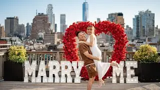 Luxury rooftop proposal in New York