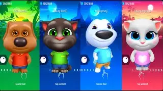 Talking Tom and Friends Ben - Tom - Hunk - Angela - Tiles Hop EDM Rush