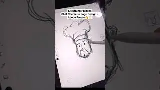 Sketching Process - Chef Character Logo Design - Adobe Fresco🔥👏🏻