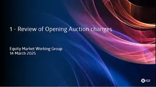 Review of Opening Auction Changes