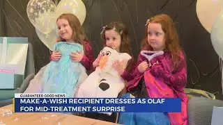 Make-A-Wish recipient dresses as Olaf for mid-treatment surprise