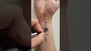 I drew simple flower tattoo on my skin 🌸
