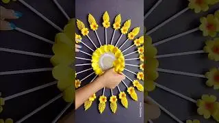 Beautiful yellow paper flower wall decor #homedecor #craft #diy #ashortaday #shorts