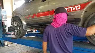 Isuzu Sportivo front wheel alignment, toe IN  adjusment