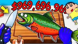 CAT GOES FISHING x FEED and GROW FISH but in SCALE OF DEPTHS PART 2 with SHINCHAN and CHOP