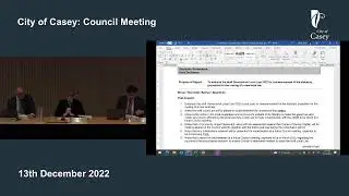 City Of Casey - Council Meeting - Tuesday 13th December 2022