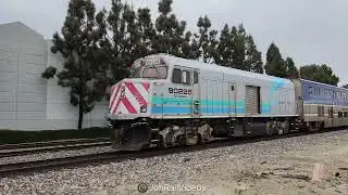 4/18/25 Pre: Amtrak Pacific Surfliner 580 with AMTK 90225 NPCU passes Los Nietos/SFS crossings