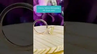 Carmeli Radiant Canary Yellow East-West 4 Claw Prong Micro Pave Diamond Rail Engagement Ring