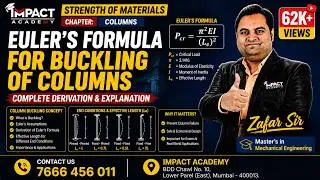 Euler's formula for Buckling of Columns | Columns | Strength of Materials #gateexam #engineering