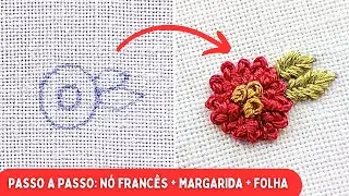 ​O segredo da Flor em Relevo: Unindo 3 pontos clássicos do Bordado Livre.