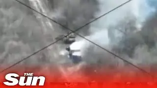 Ukrainian forces obliterate Russian vehicles with precision missiles