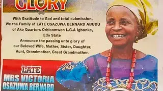 Burial Ceremony of Late Mrs Victoria Osazuwa Bernard (Nne Nnenta) in Idumuodin Igbanke